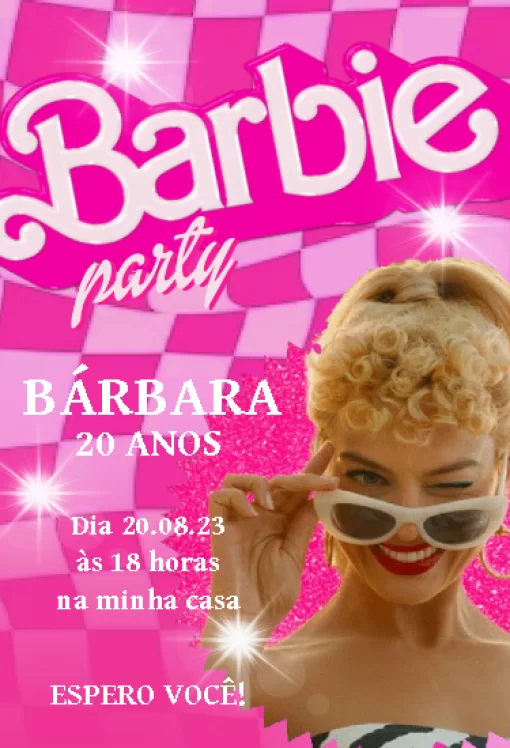 Convite Animado Barbie o Filme - Modelo Novo para Celular!