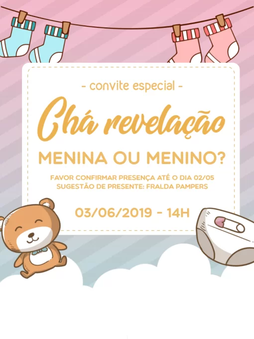 Convite Ursinho Marinheiro Chá De Bebê Azul Edite Online
