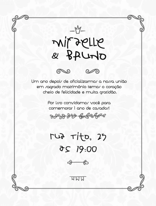 Convite online bodas de papel editar grátis