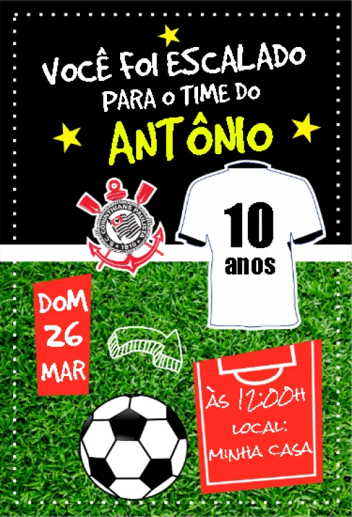 Editar e Baixar Convite Corinthians camisa para editar corinthians, camisa, futebol, times,