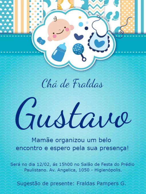 Faça convite Chá de Bebê Online pelo celular 2020 