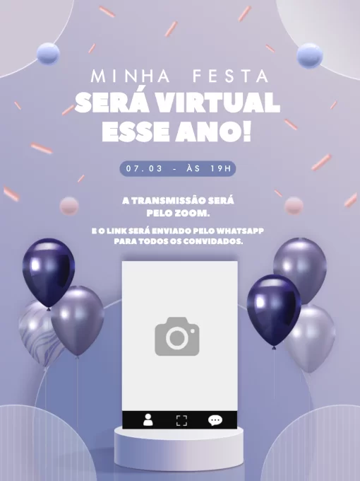 Convite Digital Vídeo Game Online Virtual Whatsapp E-mail